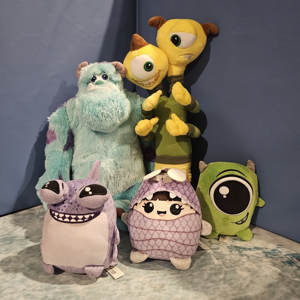 Disney Pixar Monsters Inc Plush Bundle of 5 Sulley Boo Mike Randall‎ Terri Terry